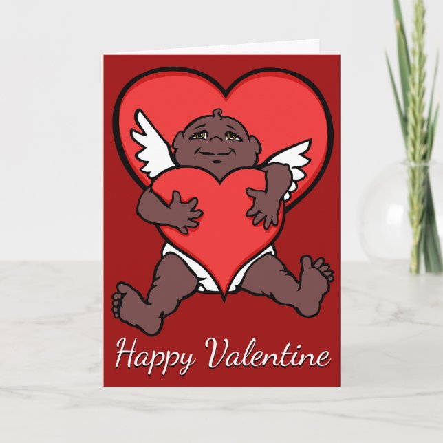 Carte Africaine Cupid Custom Valentines Carte de v (Devant)
