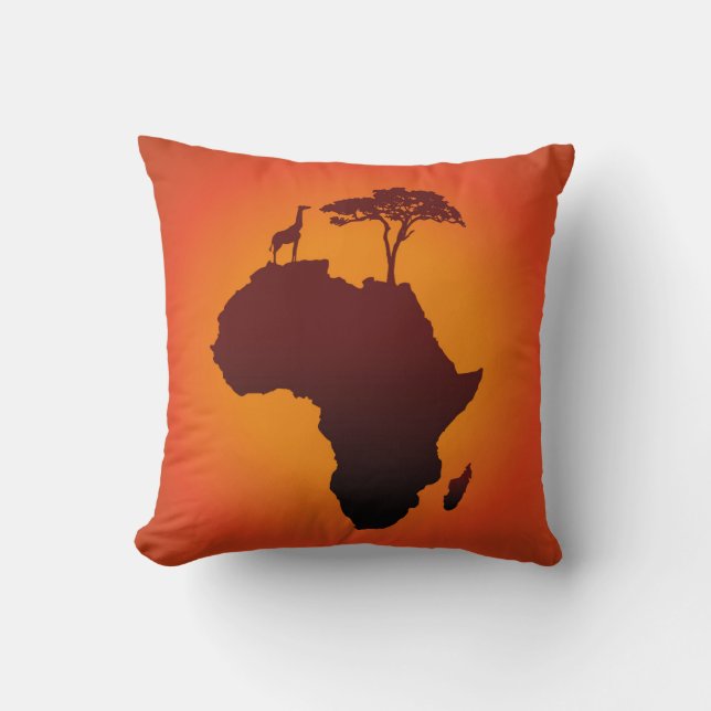 Carte africaine de safari - coussin (Recto)