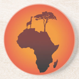 Carte africaine de safari - dessous de verre de