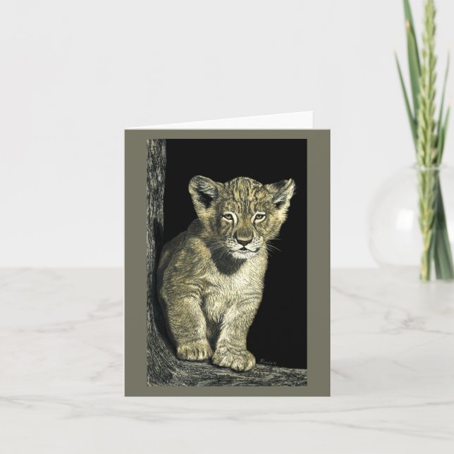 Carte Africaine Lion Cub - "Petit Roi" (Devant)