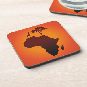 Carte africaine Safari - Dessous de verre de liège