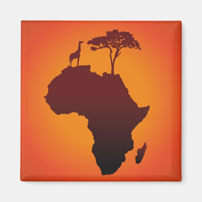 Carte africaine Safari - Magnet (Devant)