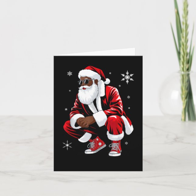 Carte African American Christmas Pajama Xmas Afro Santa  (Devant)
