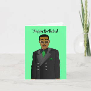 Carte African American Guy Suit & Cravate Anniversaire