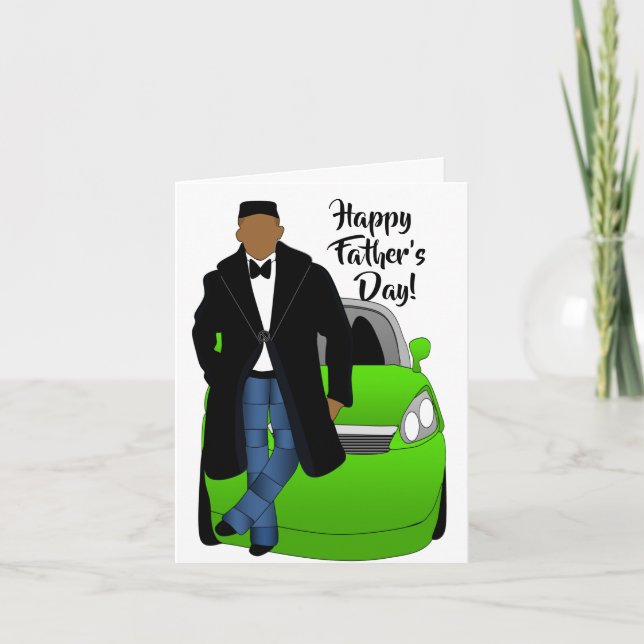 Carte African American Papa Black Coat & Cravate Fête de (Devant)