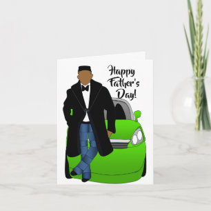 Carte African American Papa Black Coat & Cravate Fête de