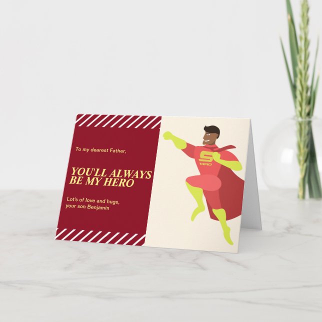 Carte African American Super Hero Papa Fête des pères he (Devant)
