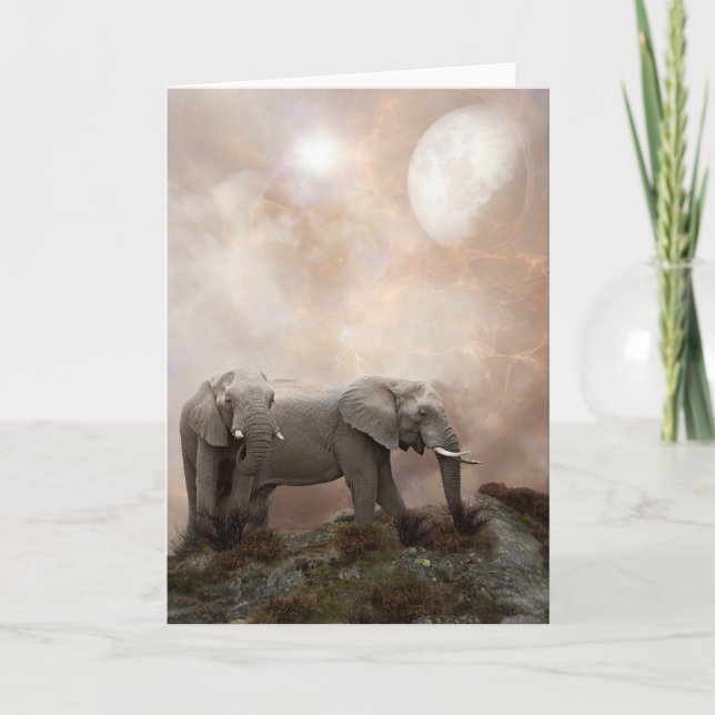 Carte African Elephants Greeting Card (Devant)