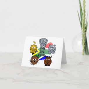Carte Afrique du Sud Big Five Safari animal dessin