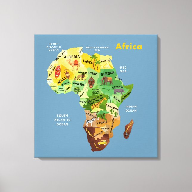Carte Afrique toile d'artisanat Imprimer (Recto)