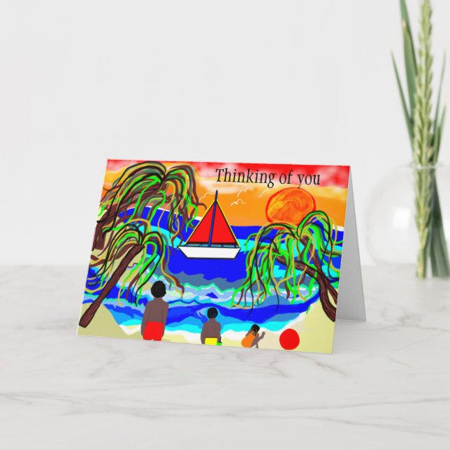 Carte Afro-américain pensant à vous (Devant)