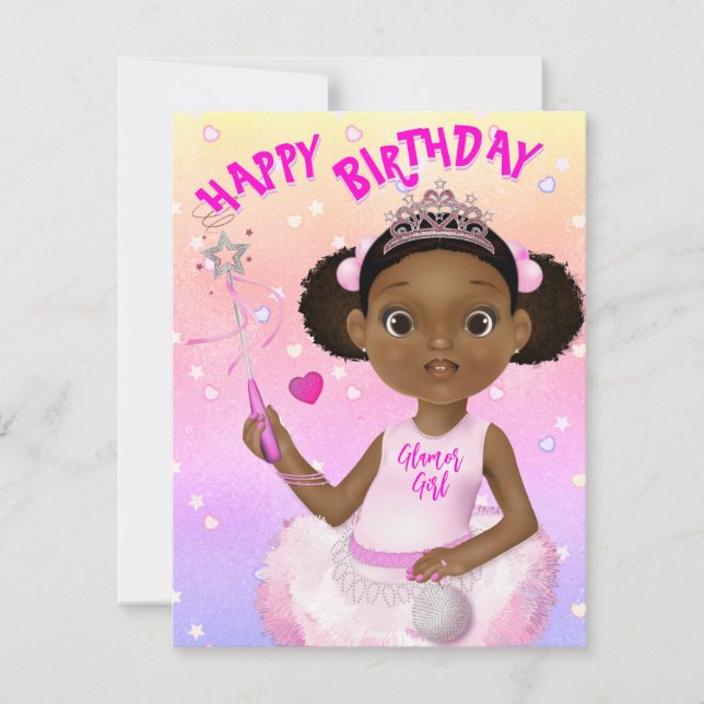 Carte Afro-Américaine Fairy Princesse Ballerina (Devant)