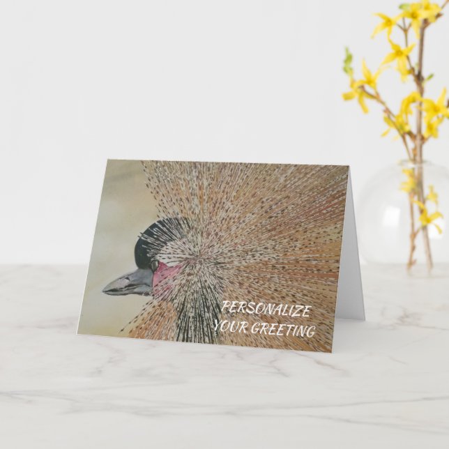 Carte Afro Crane Bird Personnalisable (Fleur jaune)