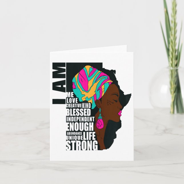 Carte Afro You Are Enough I Am Insrational Sayings Motiv (Devant)