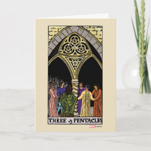 Carte Agatha   Trois de Pentacles Tarot Graphisme