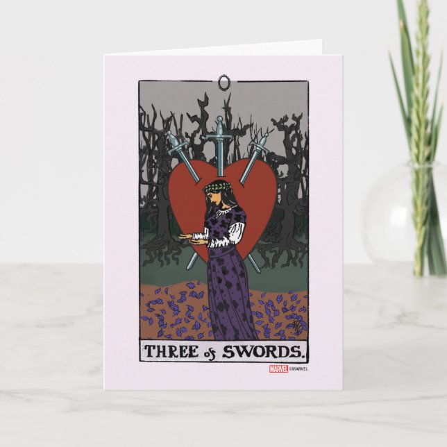Carte Agatha | Trois de Swords Tarot Graphic (Devant)