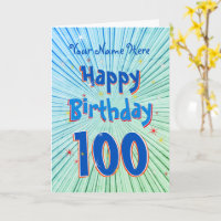 Age 100 Fun 3D Blue Chill modifiable 100e annivers