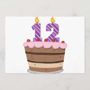 Carte Âge 12 sur le gâteau d'anniversaire