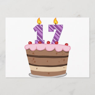 Carte Âge 17 sur le gâteau d'anniversaire