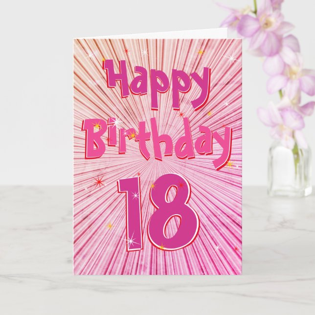 Carte Age 18 Fun 3D Rose Candy 18th Birthday Card (Orchidée)