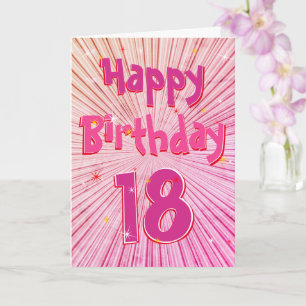 Carte Age 18 Fun 3D Rose Candy 18th Birthday Card