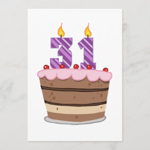 Carte Âge 31 sur le gâteau d'anniversaire