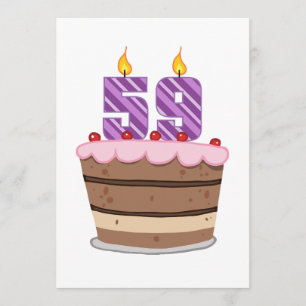 Carte Âge 59 sur le gâteau d'anniversaire