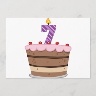 Carte Âge 7 sur le gâteau d'anniversaire