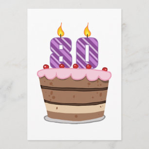 Carte Âge 80 sur le gâteau d'anniversaire