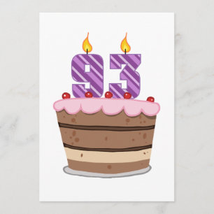 Carte Âge 93 sur le gâteau d'anniversaire