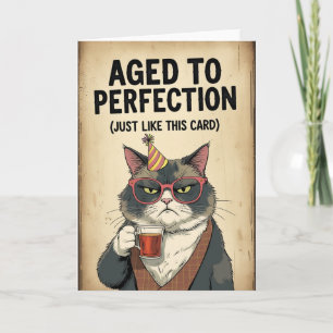 Carte Âgé à la perfection - Anniversaire de style Vintag