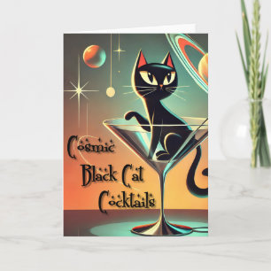 Carte Âge atomique Futuriste de l'espace Noir Cat Martin