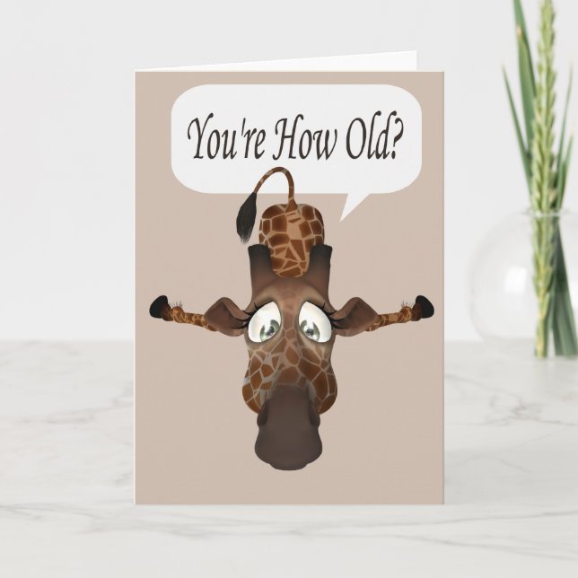 Carte Âge drôle Giraffe Anniversaire (Devant)