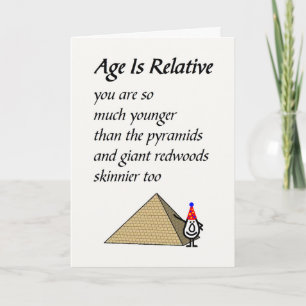 Carte Age Is Relative - un drôle de poème d'anniversaire