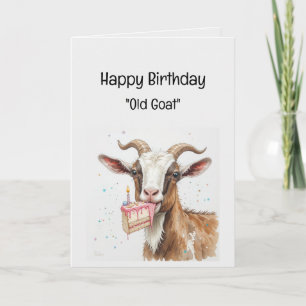 Carte Âge personnalisé Anniversaire Vieux chèvre "sur la