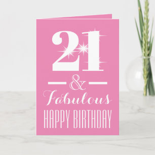 Carte Age personnalisé et fabuleux   rose pastel blanc