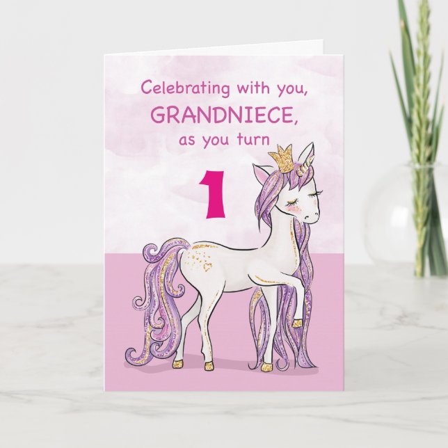 Carte Âge Personnalisé Grand-nièce Anniversaire Cheval R (Devant)