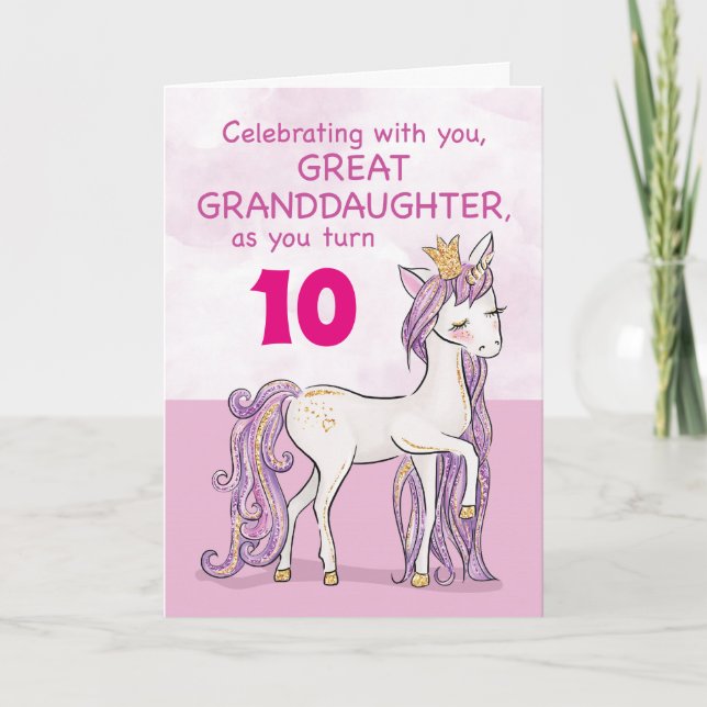 Carte Âge Personnalisé Grand-Petite-Fille Anniversaire C (Devant)