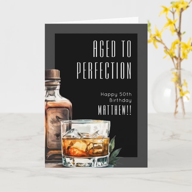 Carte Aged To Perfection Birthday (Fleur jaune)