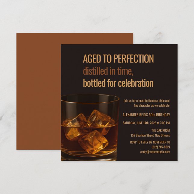 Carte Aged to Perfection | Whisky Birthday (Devant / Derrière)