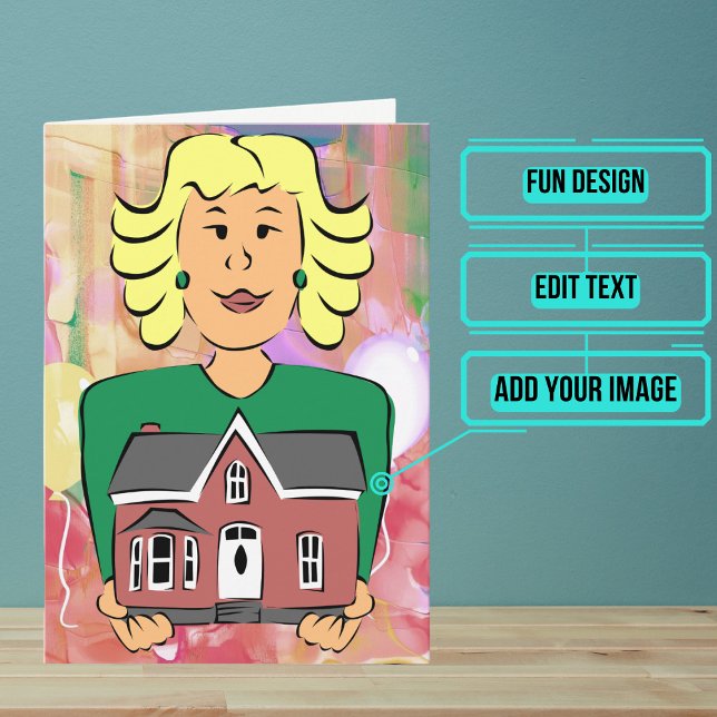 Carte Agent immobilier femme Anniversaire (This lovely card is specifically for that kind realtor in your life.)