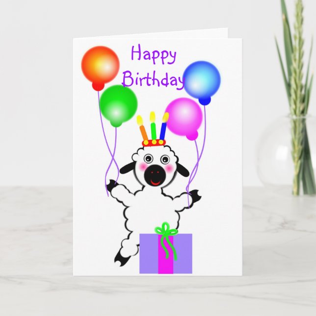 Carte Agneau d'anniversaire (Devant)