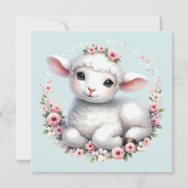 Carte Agneau mignon avec la couronne florale (Devant)