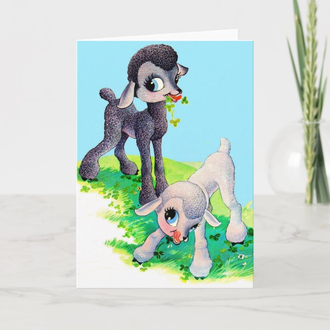 Carte agneau noir agneau blanc (Devant)