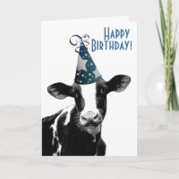 Agriculteur de joyeux anniversaire - vache à