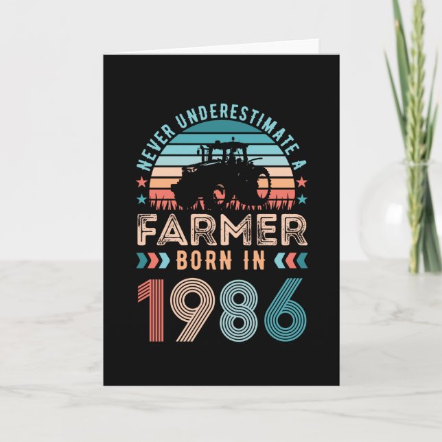 Carte Agriculteur né 1986 40e anniversaire de l'agricult (Devant)
