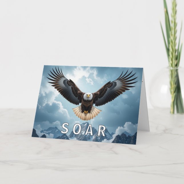 Carte Aigle à tête plate avec texte SOAR (Devant)