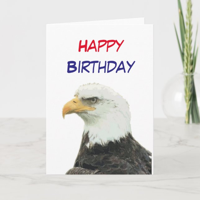 Carte 'Aigle Bald' Joyeux anniversaire (Devant)
