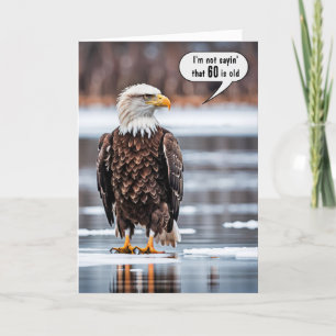 Carte Aigle Bald Sur Glace Pour 60e Anniversaire
