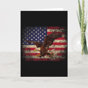 Carte Aigle chauve 4 juillet Cadeau de Noël Drapeau amér